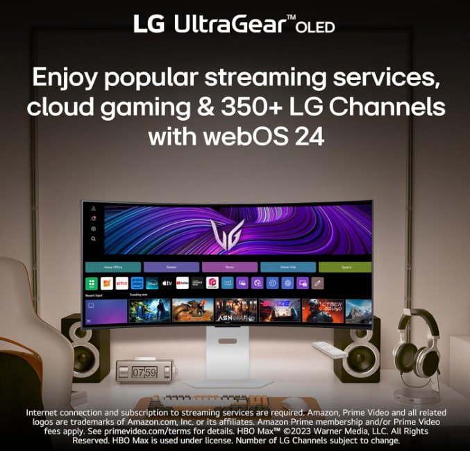 LG 39GX90SA-W 39-inch Ultragear WQHD (3440 x 1440) OLED Curved Gaming Monitor 240Hz, 1ms, NVIDIA G-Sync Compatible, AMD FreeSync Premium, VESA DisplayHDR...