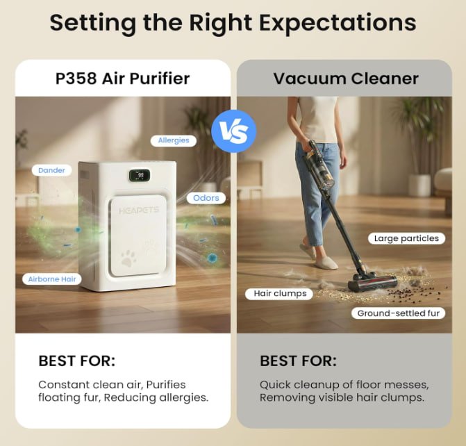 Pet Air Purifier for Home Large Room 2500 sq ft, H13 HEPA Washable Double-Sided Filter,Air Cleaner for Pet Hair Dander Odor Allergies Pollutant Smoke Dust...